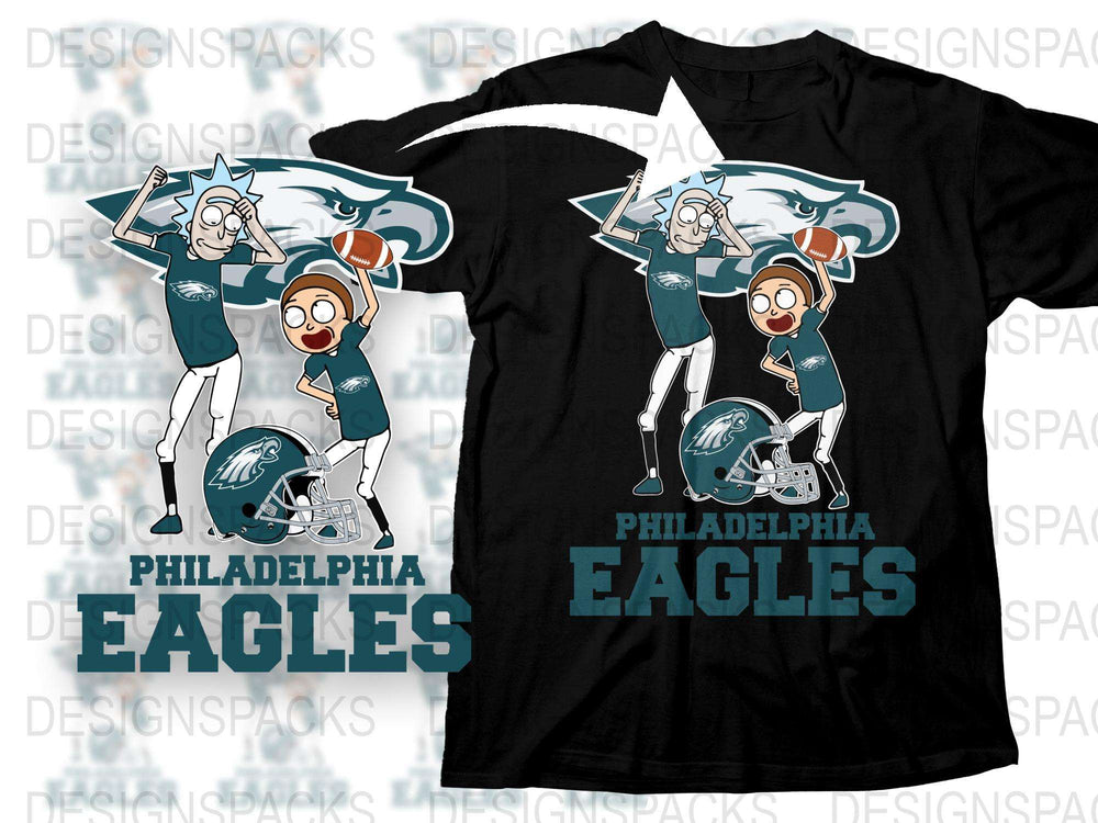 Philadelphia Eagles T-Shirt, Cartoon Character Fan Art, Sports Tee, Casual Wear, Football Team Graphic, Unisex Apparel