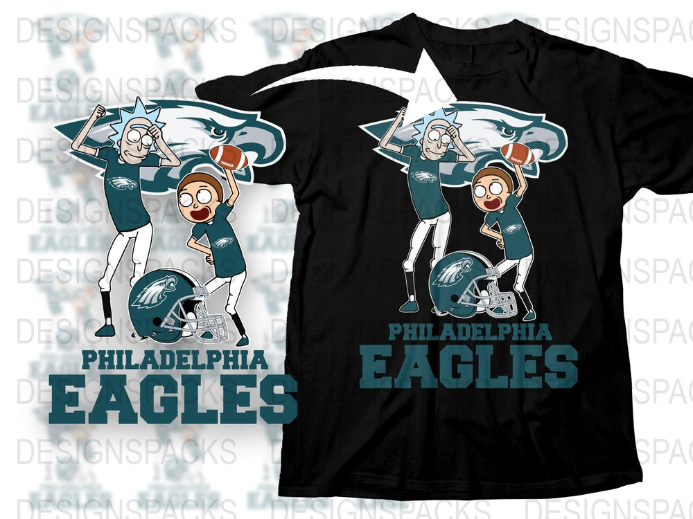 Philadelphia Eagles T-Shirt, Cartoon Character Fan Art, Sports Tee, Casual Wear, Football Team Graphic, Unisex Apparel