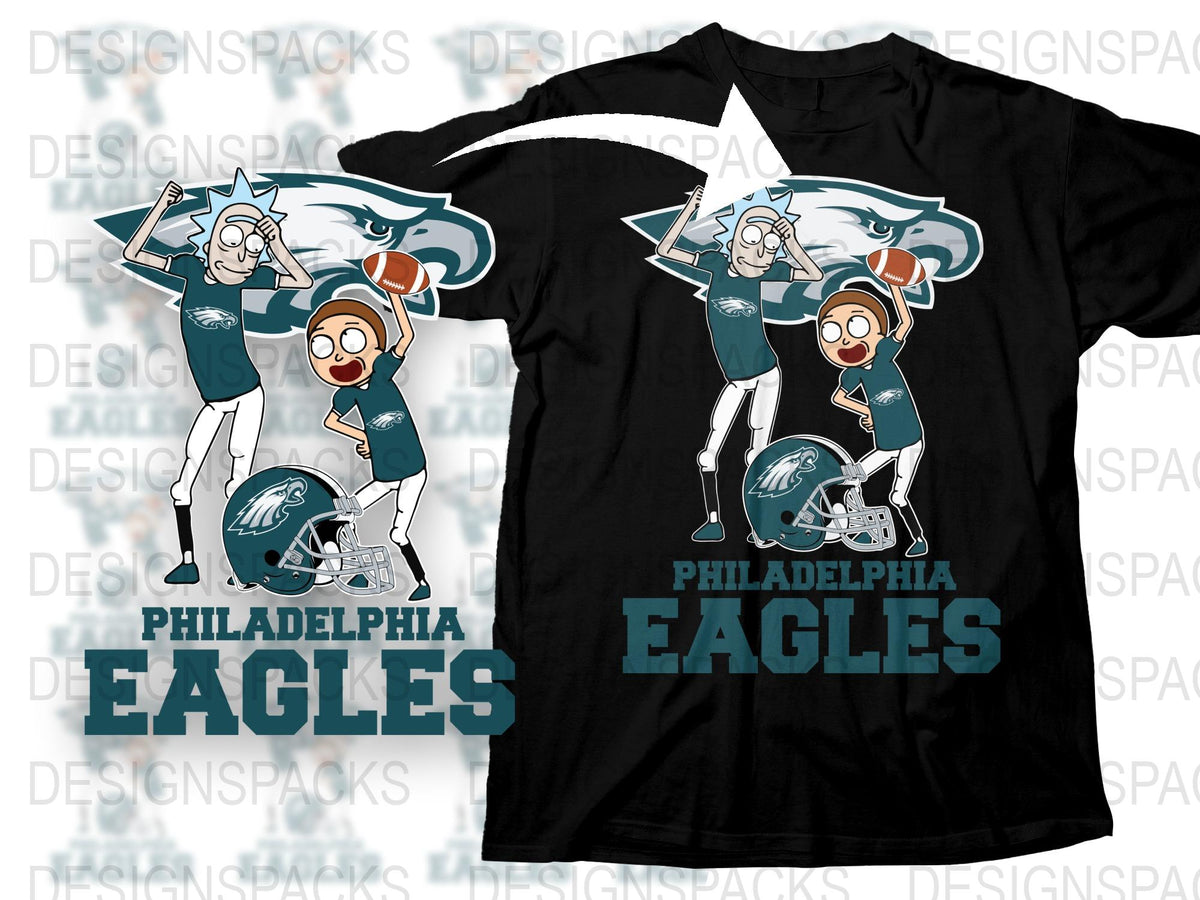 Philadelphia Eagles T-Shirt, Cartoon Character Fan Art, Sports Tee, Casual Wear, Football Team Graphic, Unisex Apparel