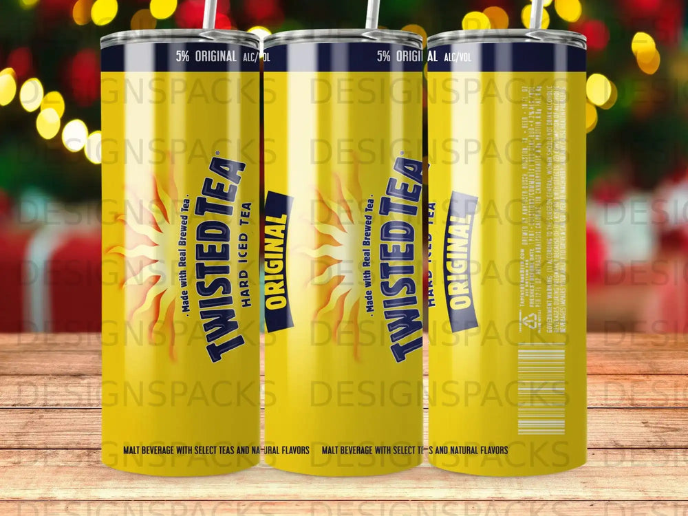 Three Twisted Tea Original Hard Iced Tea cans with "5% Original Alc/Vol" text.