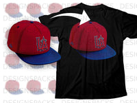 Load image into Gallery viewer, LA Logo Red and Blue Cap Graphic Design T-shirt
