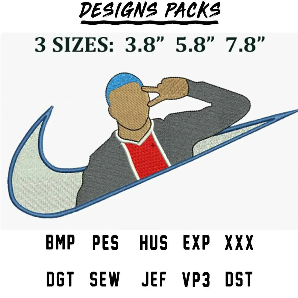 Football Kylian Mbappé Sport Embroidery Design