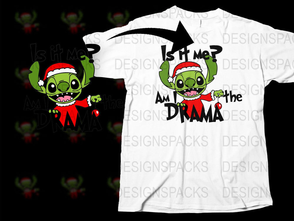 Funny Christmas Gremlin T-Shirt, Is It Me or Am I the Drama, Holiday Tee, Unique Festive Apparel, Quirky Gift Idea