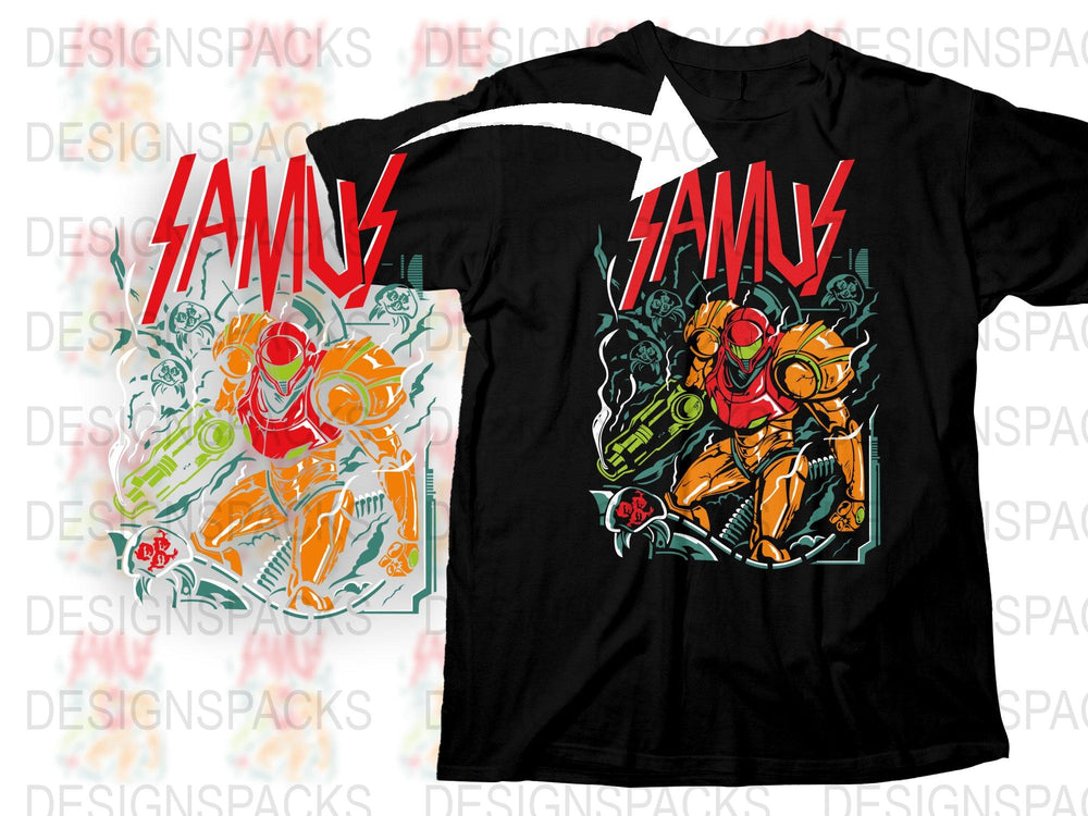 Samurai Robot T-Shirt, Colorful Mech Warrior Design, Japanese Inspired, Urban Streetwear, Unique Graphic Tee, Men's Fashion