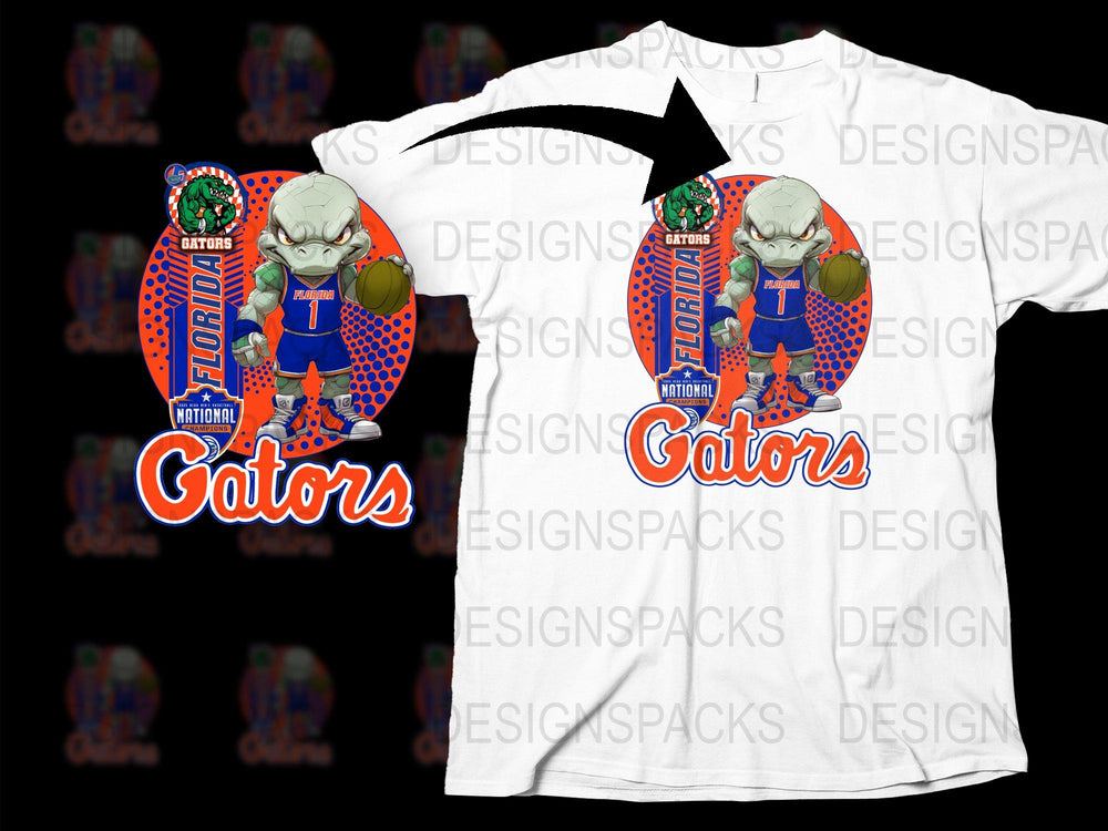 Florida Gators Themed T-Shirt Vintage Cartoon Alligator Graphic Sports Fan Apparel Unisex Tees