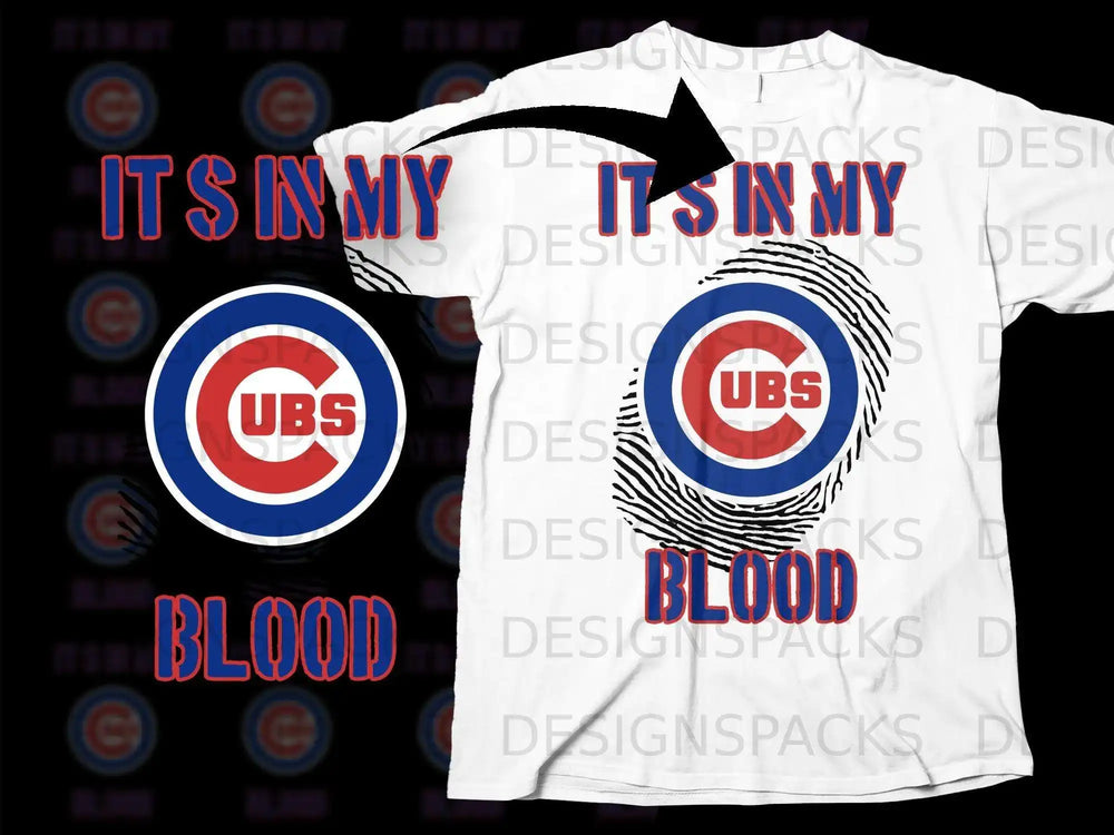 It's in My Blood Cubs Logo T-Shirt Fan Apparel