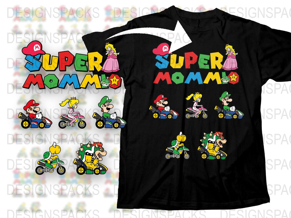 Super Mom T-Shirt, Mario Kart Inspired Graphic Tee, Mother's Day Gift, Gaming Mom Shirt