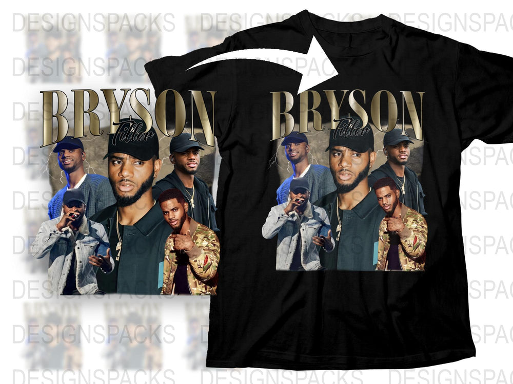 Bryson Tiller Inspired Graphic T-Shirt, Men's Fashion Tee, Artist Collage Design, Urban Streetwear, Unique Music Fan Gift