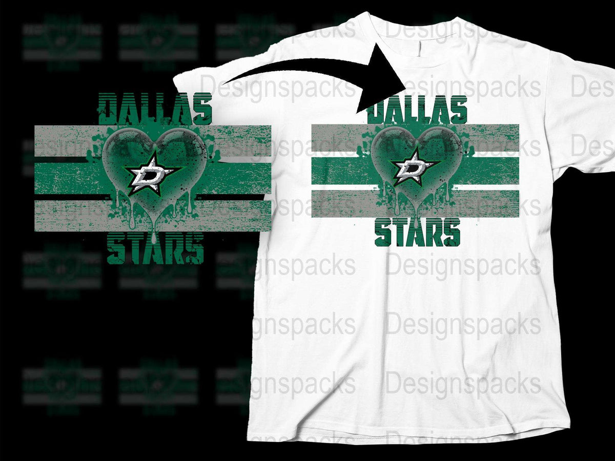 Dallas Stars Themed T-Shirt, Vintage Look Graphic Tee, Sports Fan Apparel, Unisex White Shirt