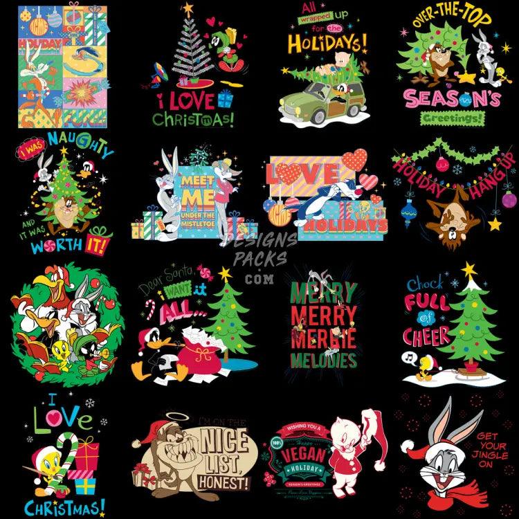 52 Christmas Bunny Cartoon Designs Bundle Png