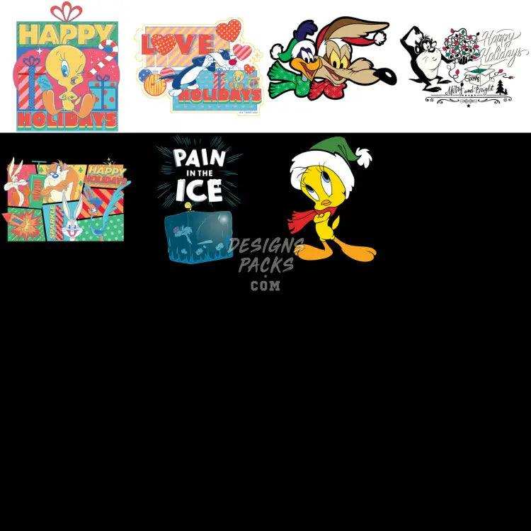 52 Christmas Bunny Cartoon Designs Bundle Png