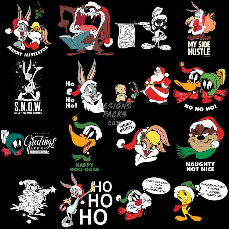 52 Christmas Bunny Cartoon Designs Bundle Png