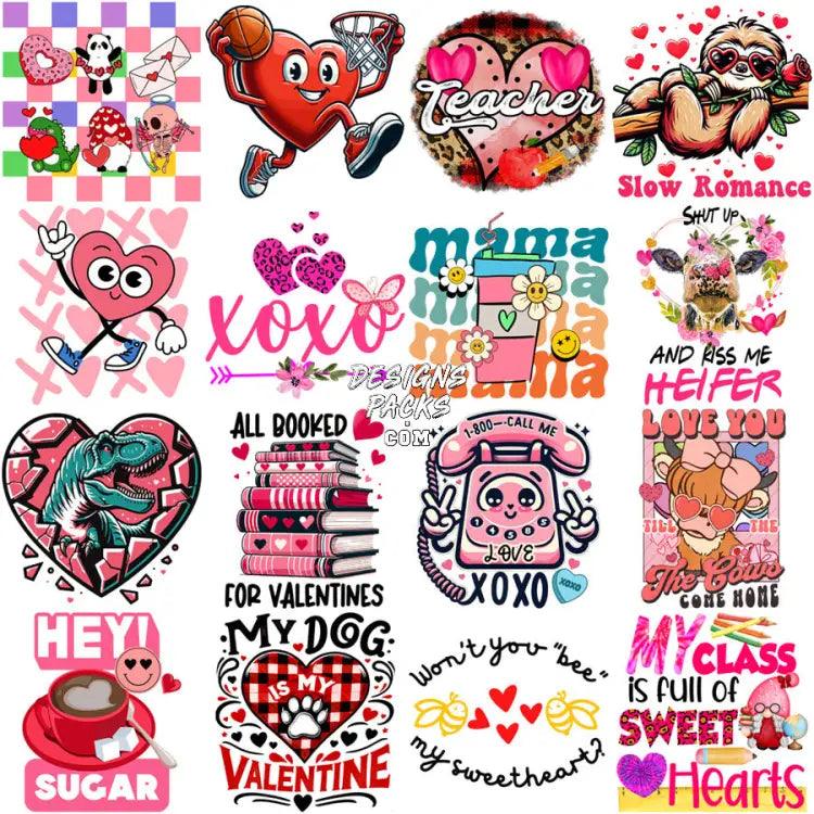 52 Valentine Love Mixed Designs Bundle Png