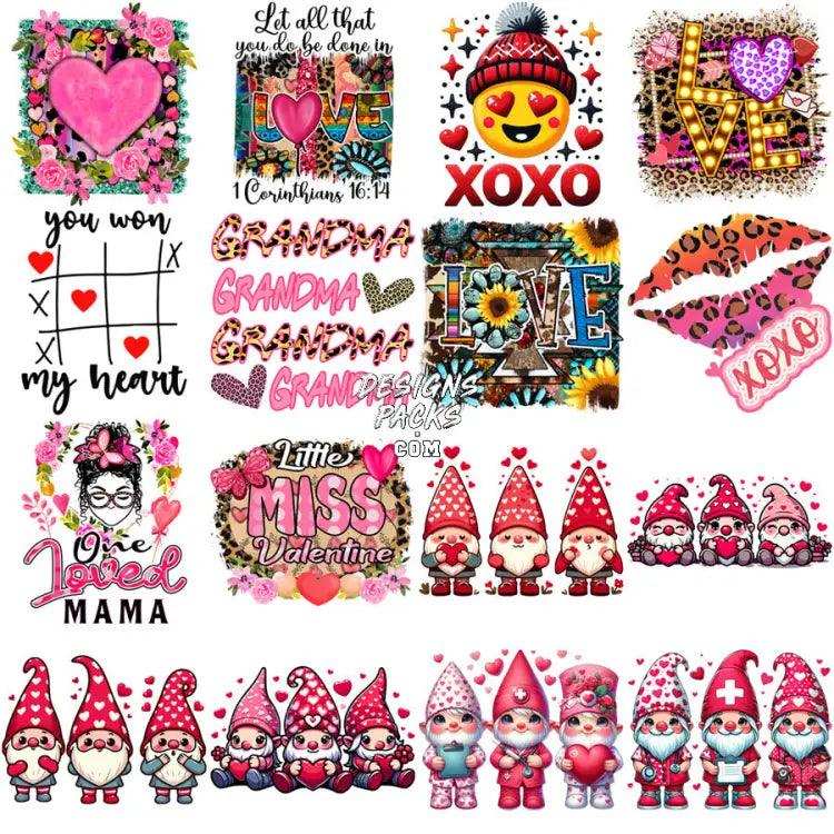 52 Valentine Love Mixed Designs Bundle Png