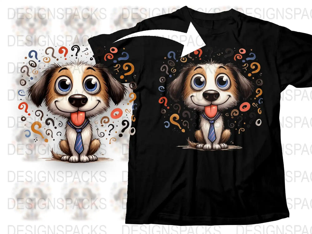 Cute Cartoon Dog T-Shirt, Funny Puppy Graphic Tee, Colorful Animal Design, Casual Apparel for Dog Lovers