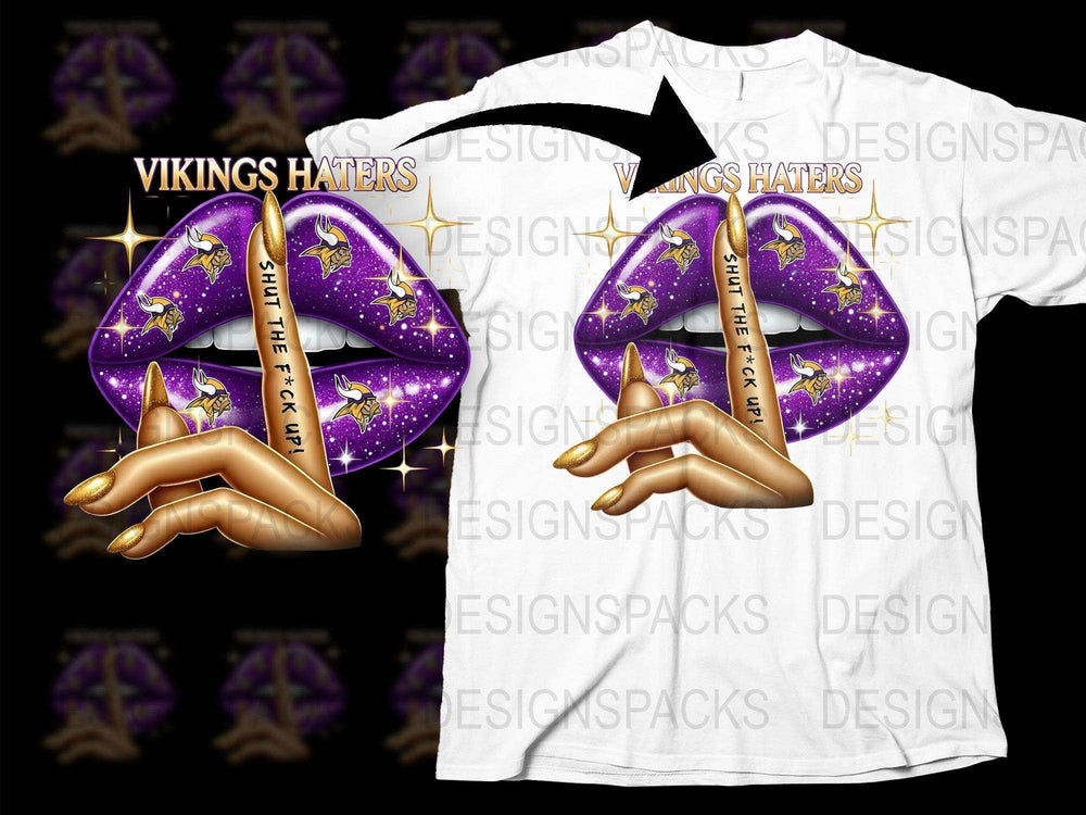 Minnesota Vikings Haters T-Shirt, Purple and Gold Foam Finger, Sports Fan Apparel, Football Season Gear