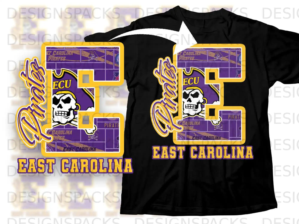 East Carolina Pirates Logo Design T-Shirt