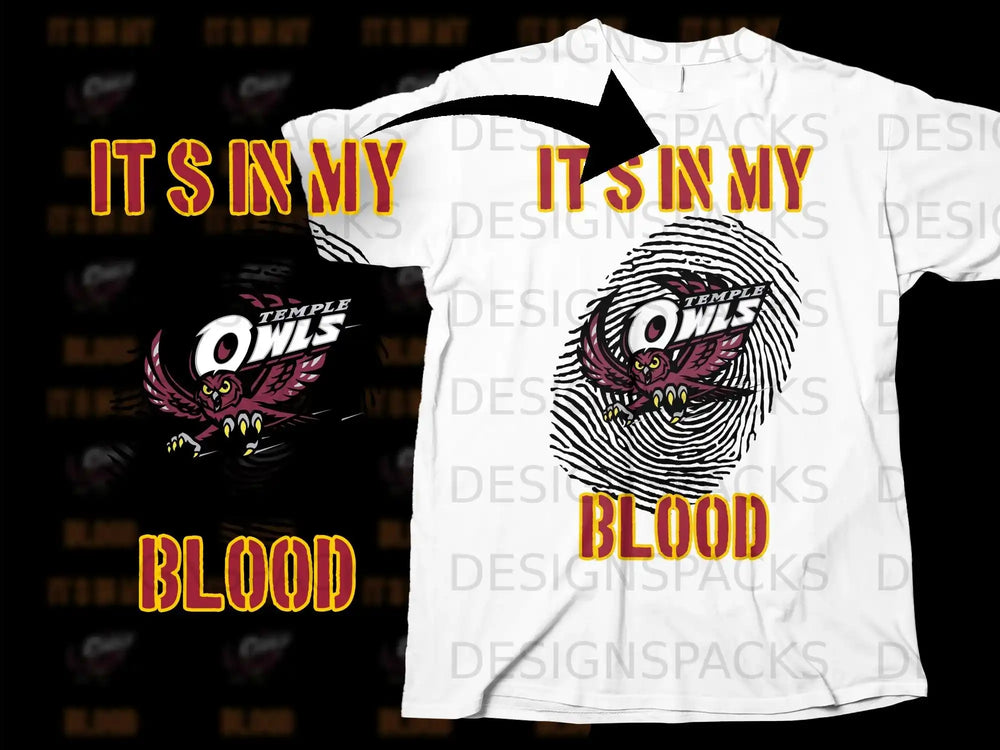 Temple Owls Its In My Blood T-Shirt