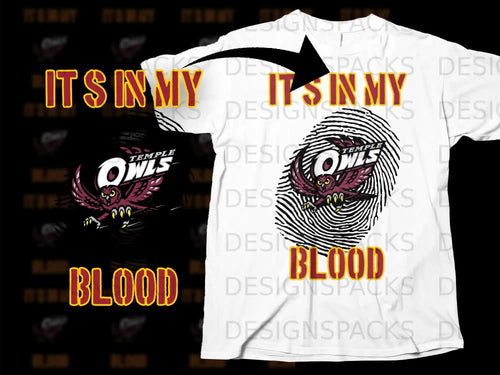 Temple Owls Its In My Blood T-Shirt