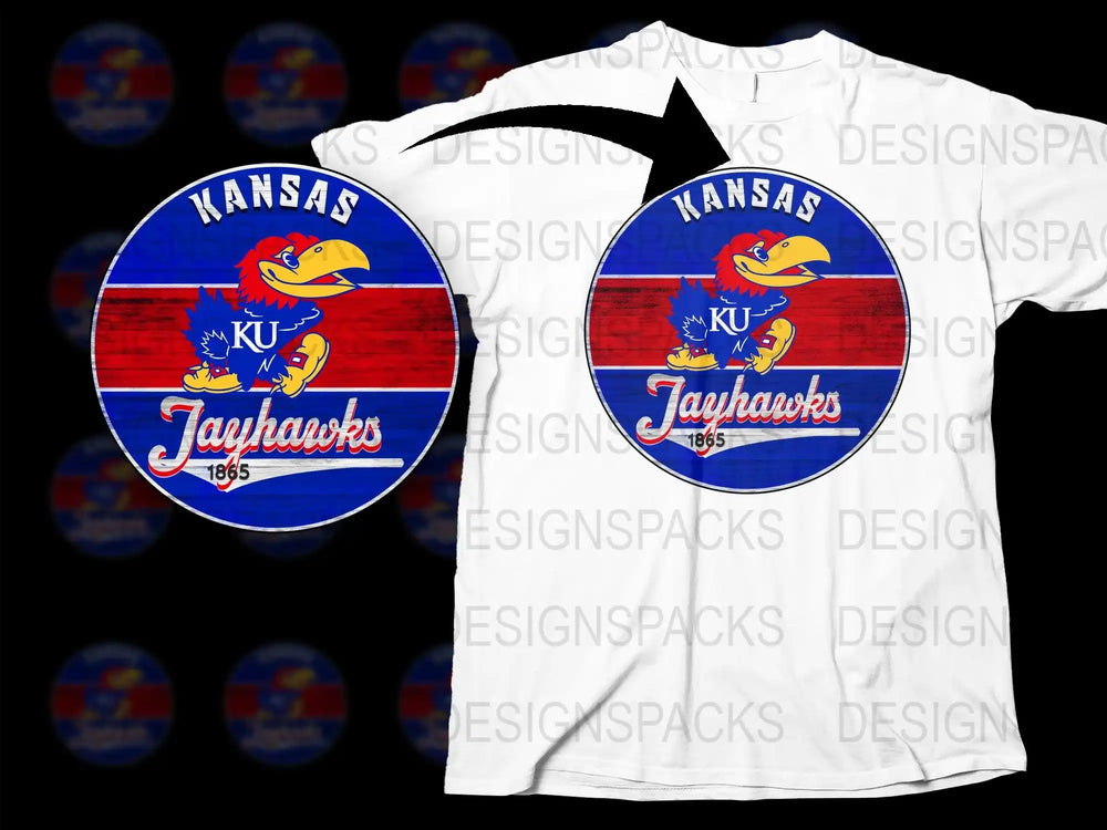Kansas Jayhawks T-Shirt 1865 Retro Design, College Sports Team Apparel, Unisex White Tee