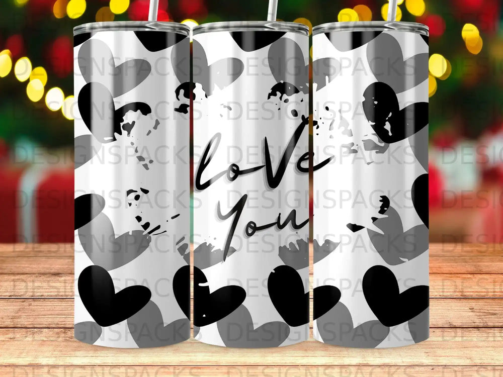 Love You Hearts Pattern Tumbler Drinkware product type