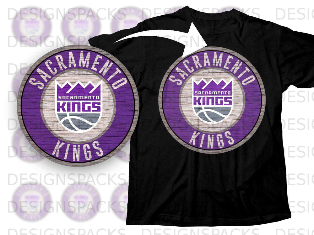 Sacramento Kings Black Graphic Round Logo Shirt