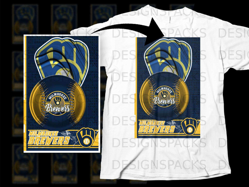 Milwaukee Brewers Baseball-Themed Graphic T-Shirt