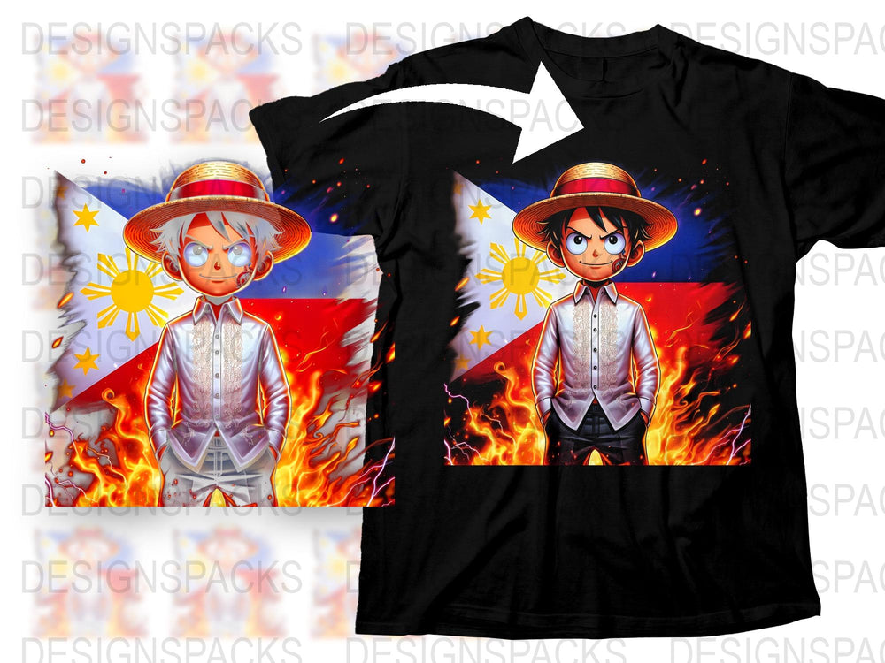 Anime Character Fire Background T-Shirt, Cool Graphic Tee, Youth Adult Sizes, Unisex Fashion Shirt