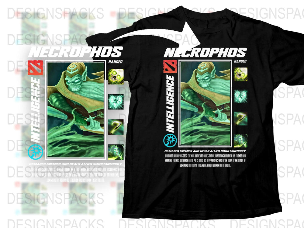 Necrophos Dota 2 Character T-Shirt, Ranger Intelligence Hero Tee, Gaming Apparel, Gift for Gamers