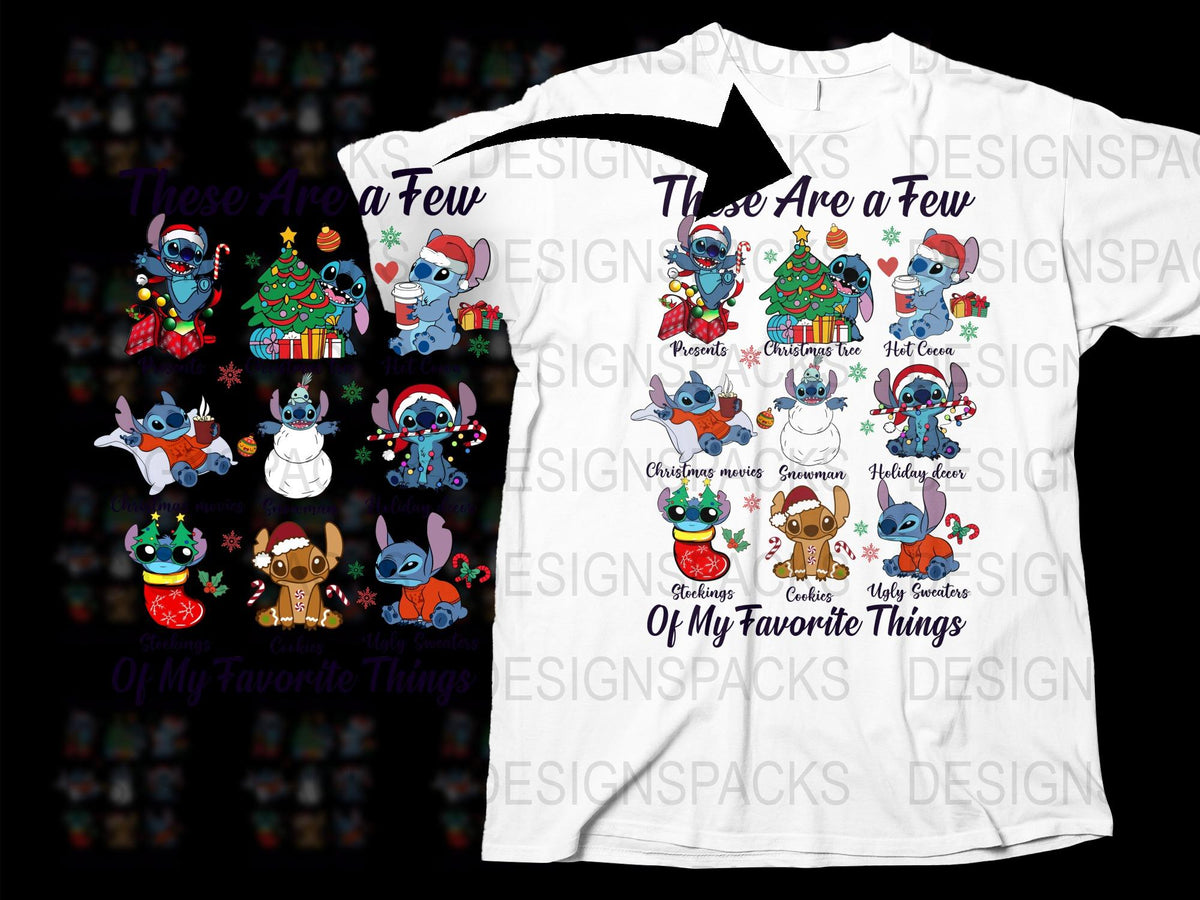 Festive Holiday T-Shirt with Cute Cartoon Characters, Christmas Themed Apparel for All Ages