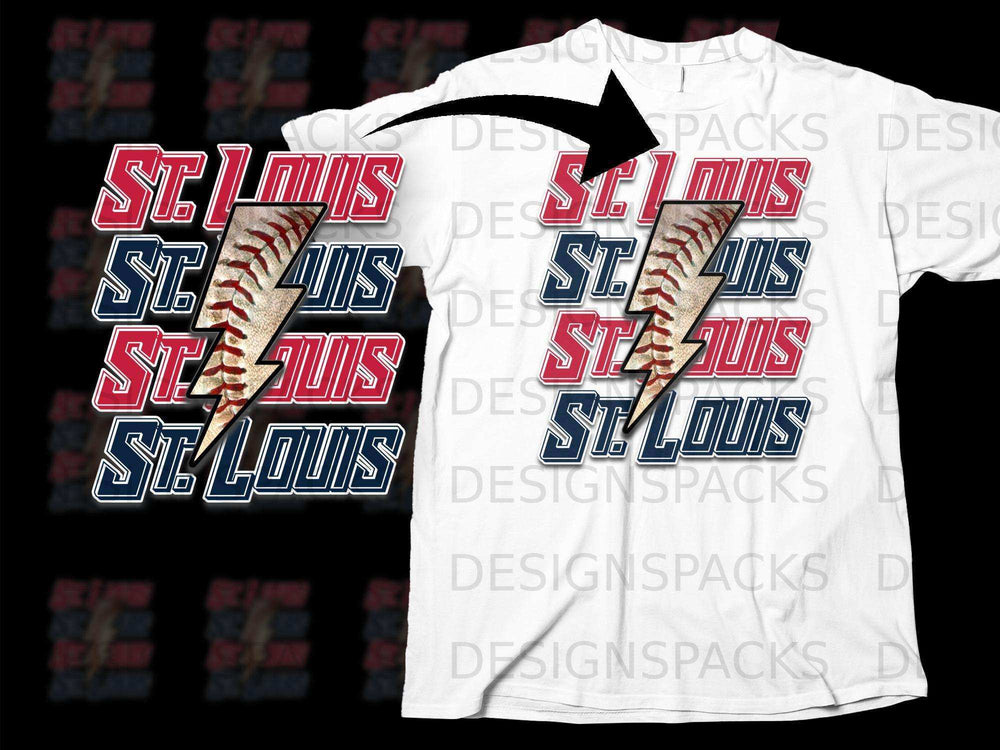 St. Louis Baseball Lightning Bolt Graphic Shirt