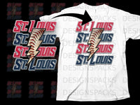 Load image into Gallery viewer, St. Louis Baseball Lightning Bolt Graphic Shirt
