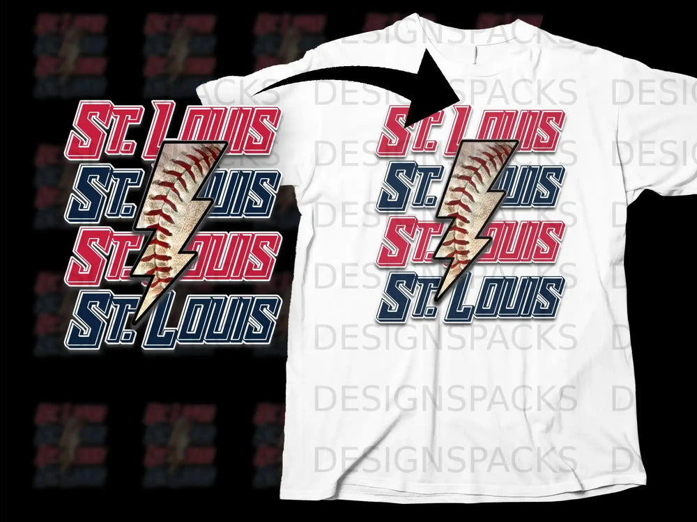 St. Louis Baseball Lightning Bolt Graphic Shirt