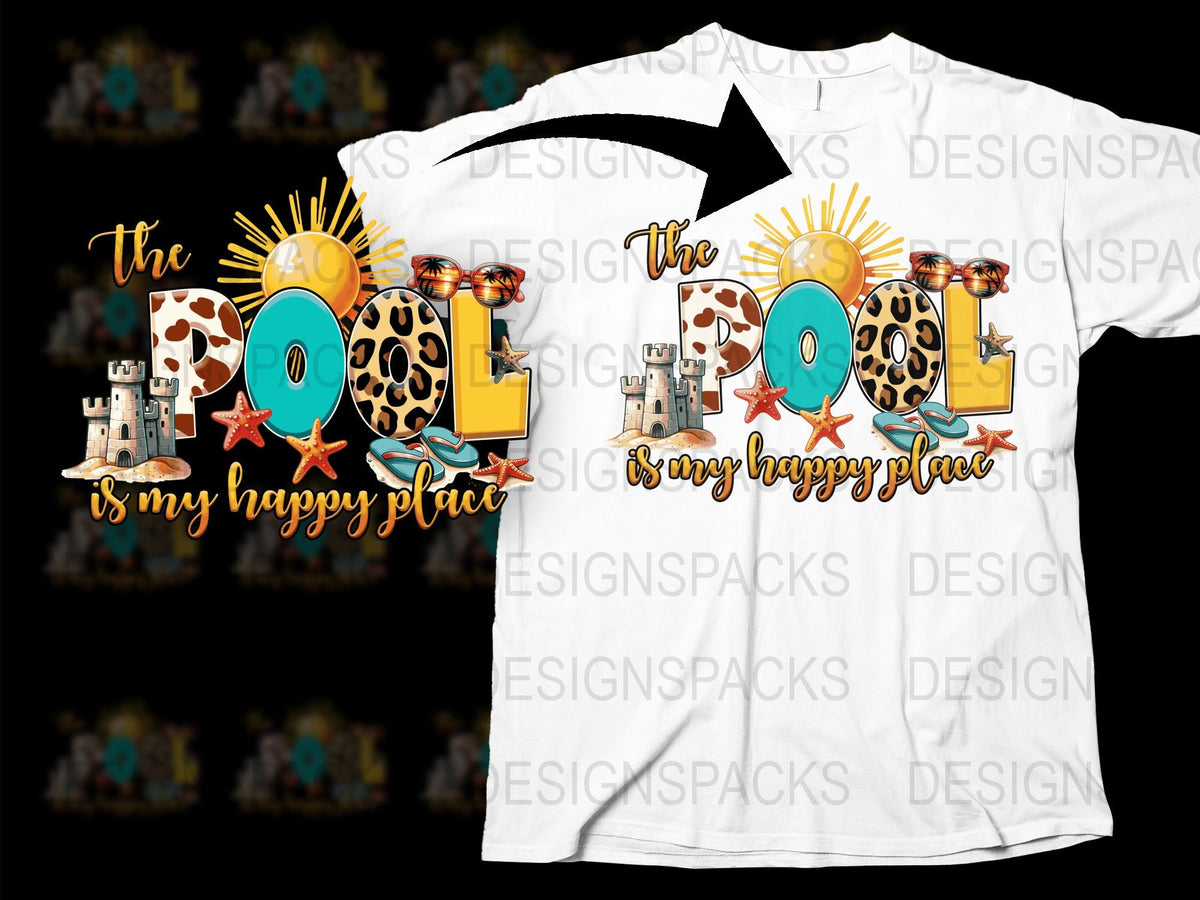 Beach Vacation T-Shirt, The Beach is My Happy Place Tee, Summer Vibes, Tropical Sun Graphic, Casual Fashion Shirt