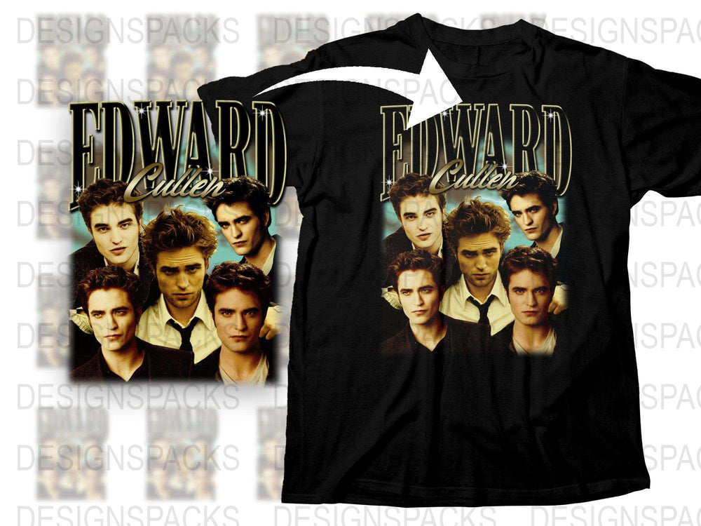 Edward Cullen T-Shirt, Twilight Saga Fan Merch, Movie Character Tee, Graphic T-Shirt for Fans