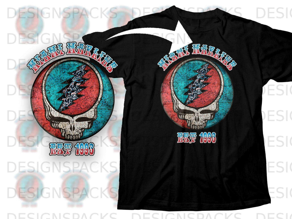 Retro Skull Graphic Est 1998 Grateful Dead Band Tee