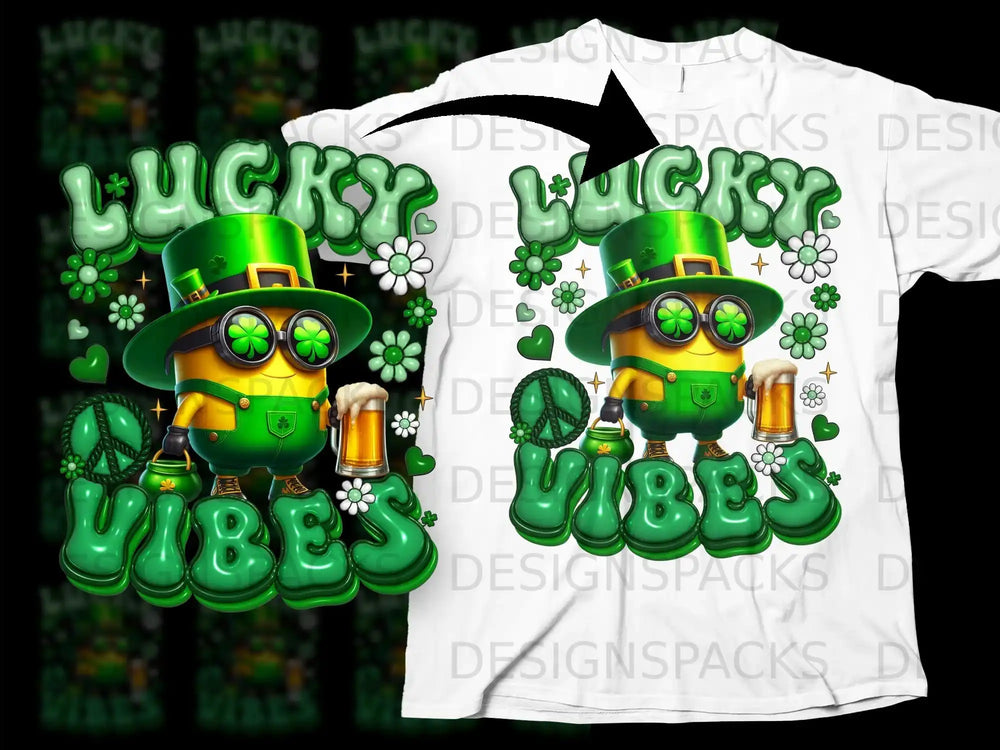 LUCKY VIBES Minion Leprechaun St Patricks Day Clover product type