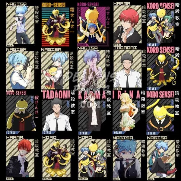 53 Assassination Classroom V2 Anime Designs Bundle PNG designspacks