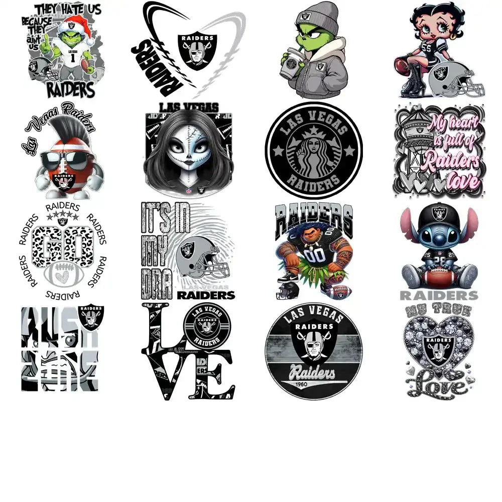 54 Las Vegas Raiders V1 Football Designs Bundle PNG