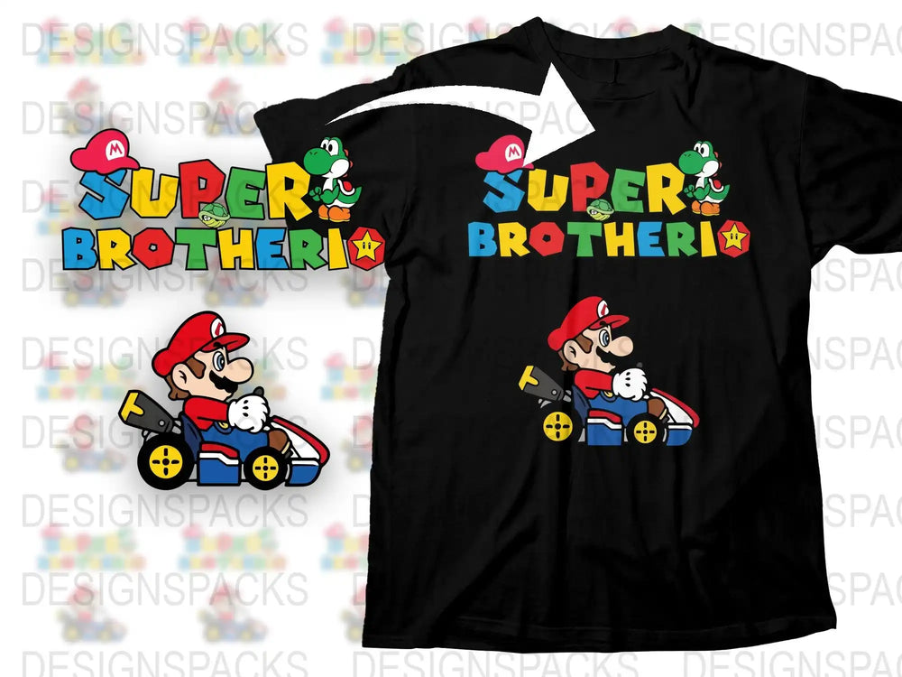 Super Brothers Kart Racing T-Shirt, Vintage Video Game Tee, Retro Gamer Gift, Unisex Graphic T-Shirt