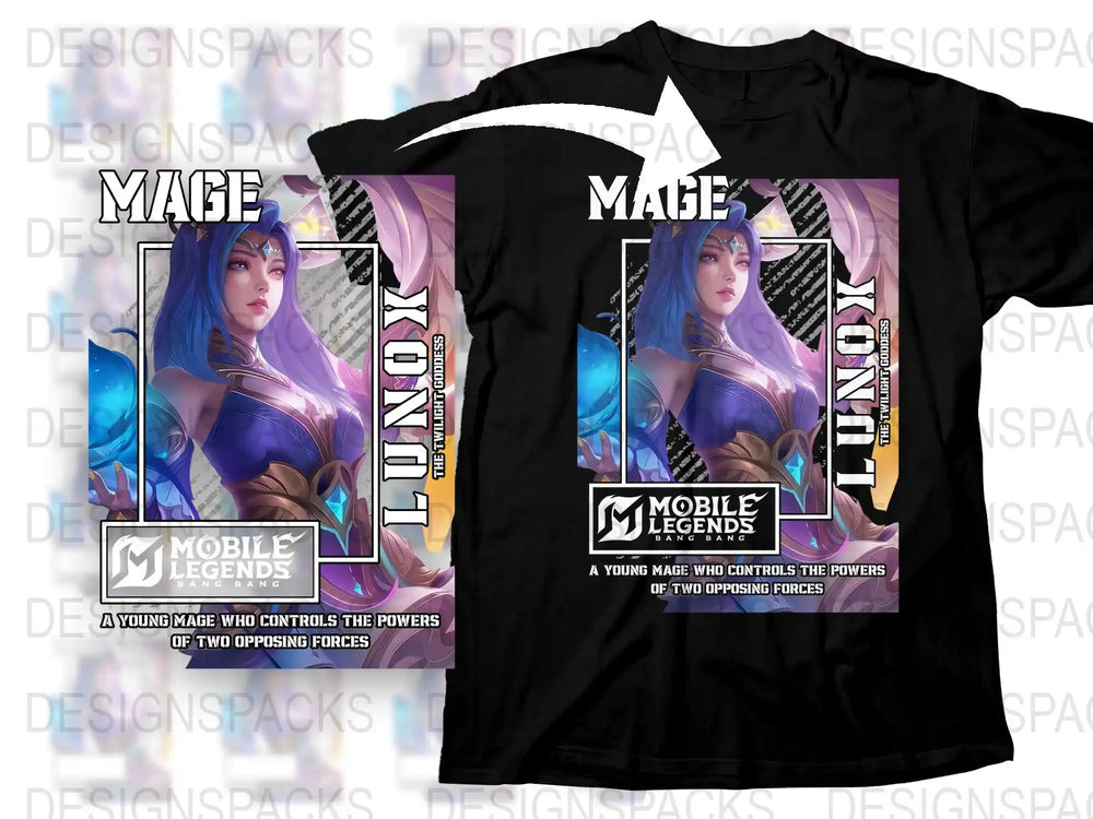 Mobile Legends Game T-Shirt, Epic Battle Mage Character Design, Stylish Gamer Apparel