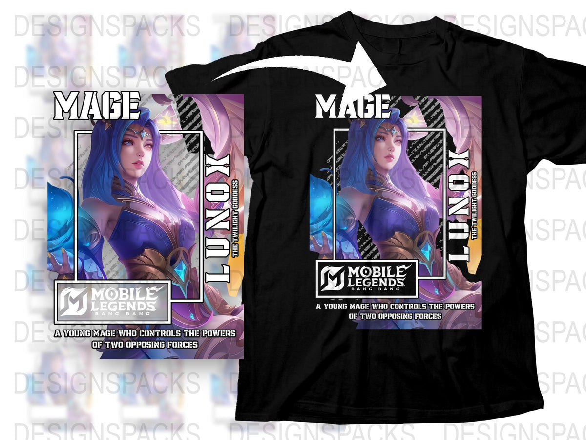 Mobile Legends Game T-Shirt, Epic Battle Mage Character Design, Stylish Gamer Apparel