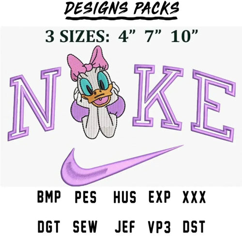 Girly Duck Cartoon Sport Embroidery Design