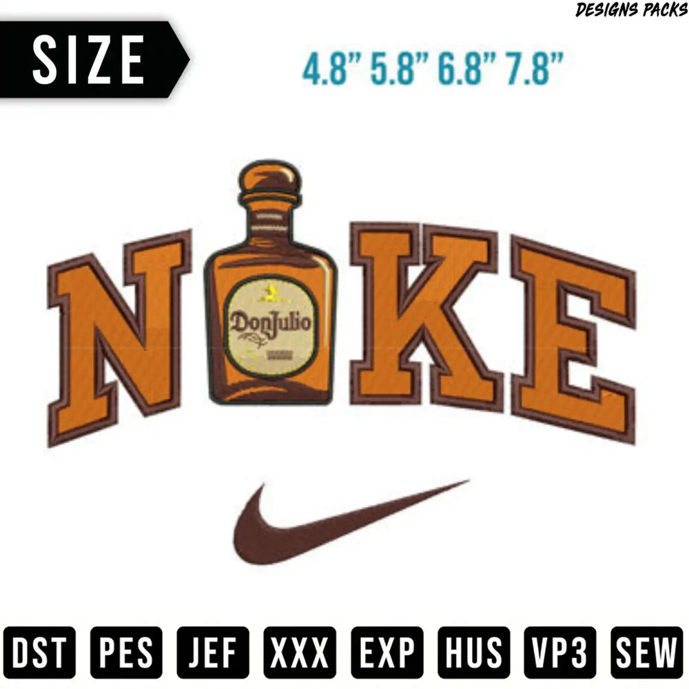 Don Julio bottle forms the 'o' in "NOKE" with a Nike swoosh.