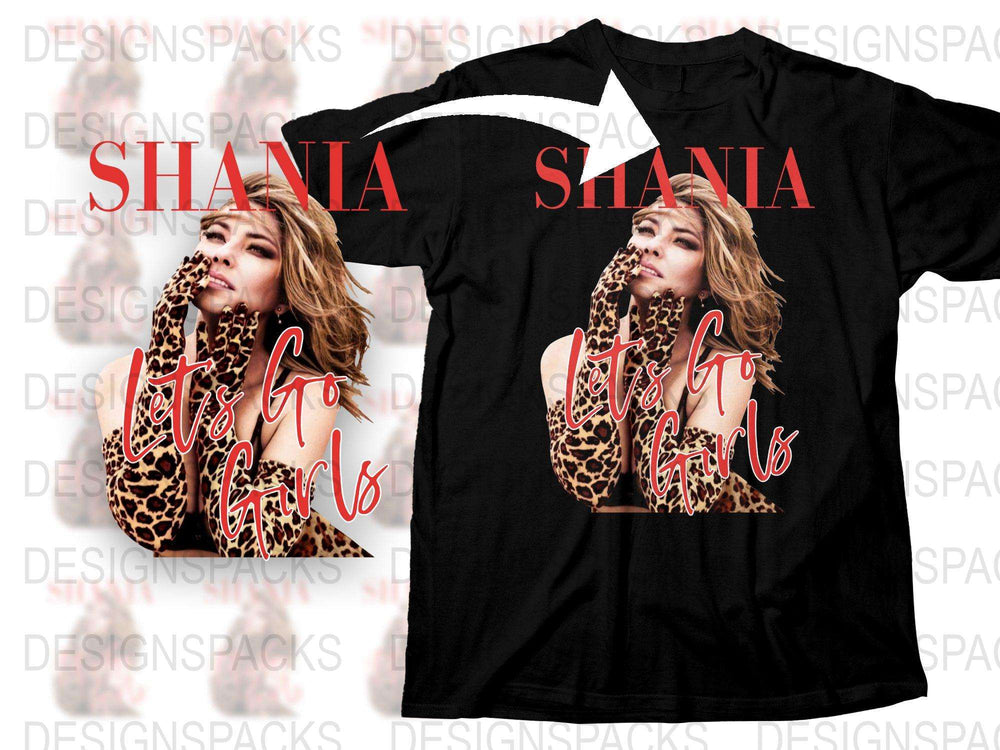 Shania Let's Go Girls Graphic T-Shirt, Leopard Print, Custom Name Tee, Fashion Statement Shirt, Trendy Women's Clothing, Personalized Top