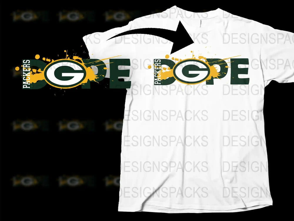 Graphic T-Shirt White with Green and Yellow Letters, Splatter Paint Design, Casual Wear