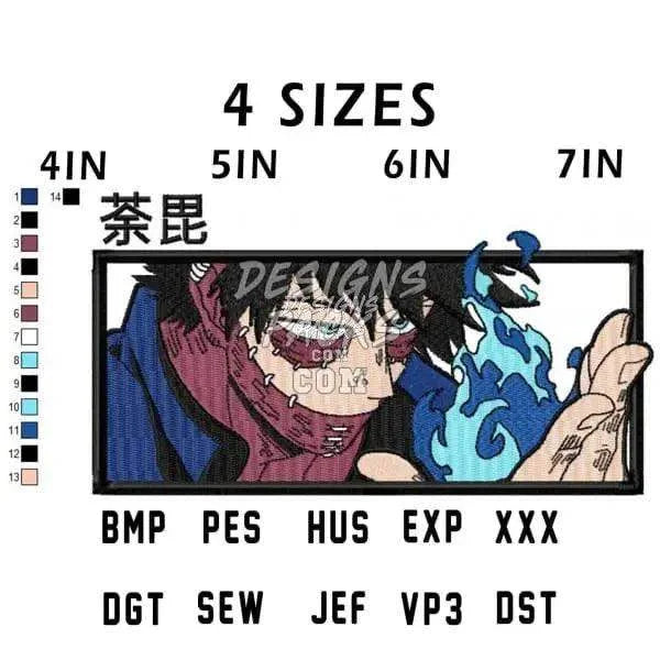 Dabi Toya Todoroki Anime Embroidery Design