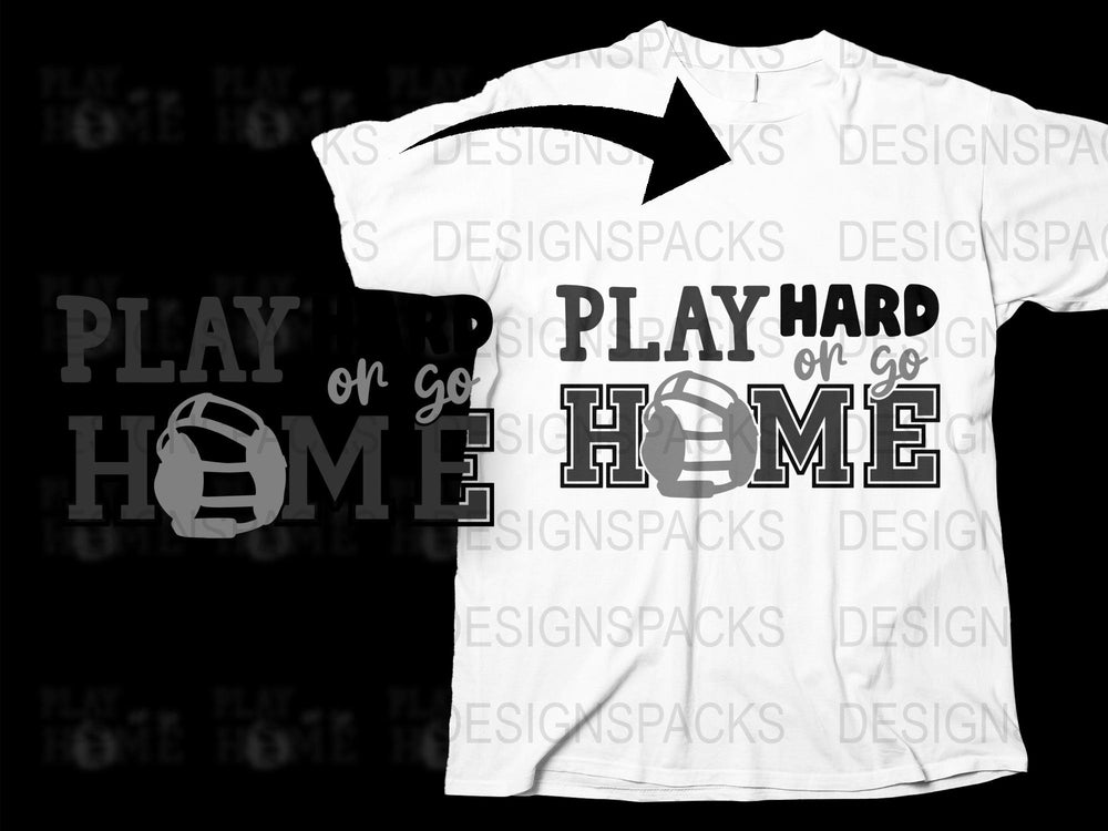 Play Hard at Home Graphic T-Shirt, Casual White Tee, Fashionable Sporty Look, Unisex Apparel