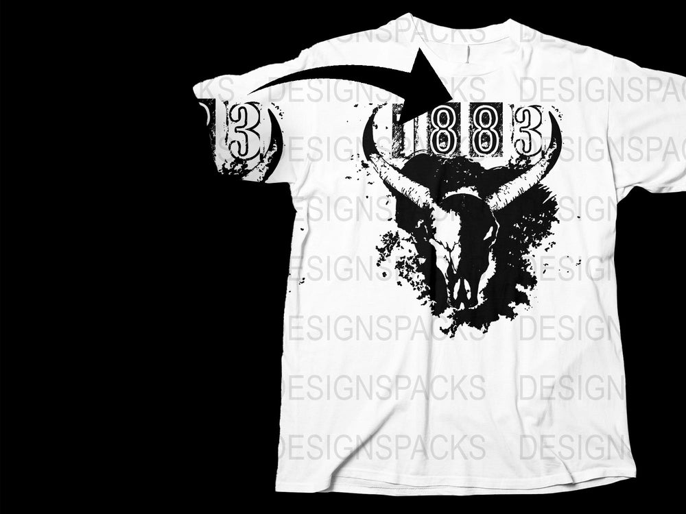 Buffalo Graphic T-Shirt, Vintage 1883 Animal Print Tee, Black and White Stylish Casual Top for All Sizes
