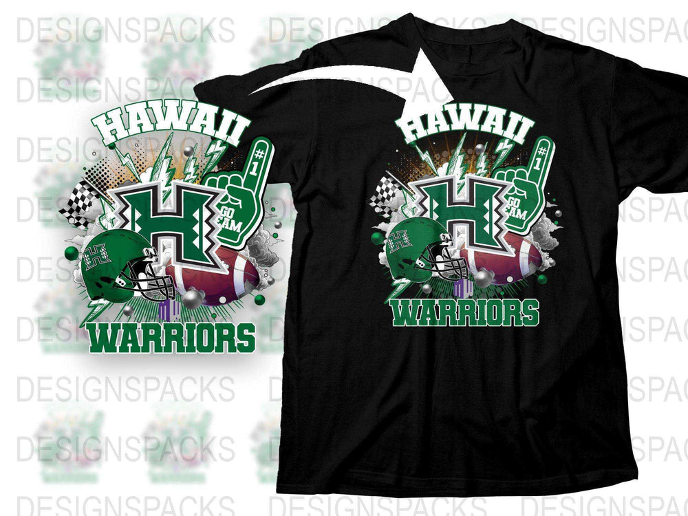 Hawaii Warriors T-Shirt, College Football Logo Design, Graphic Tee, Sports Fan Apparel, Gift for Him or Her